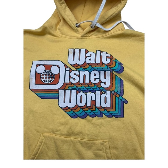 Disney Parks Retro Hoodie Rainbow Walt Disney World Yellow - Picture 5 of 8